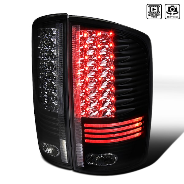 Spec-D Tuning 02-05 Dodge Ram LED Tail Lights Black, LT-RAM02JMLED-RS LT-RAM02JMLED-RS - main